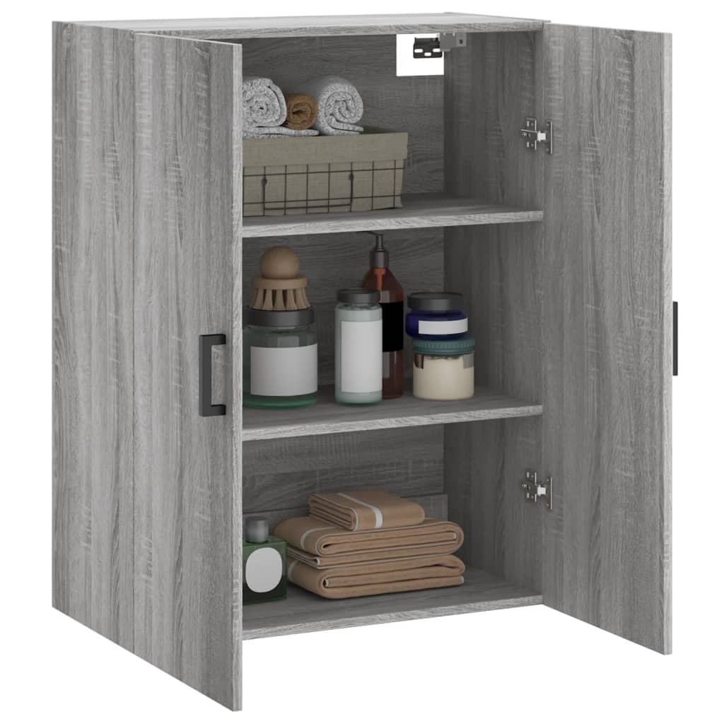 vidaXL Wall Mounted Cabinet Grey Sonoma 69,5x34x90 cm