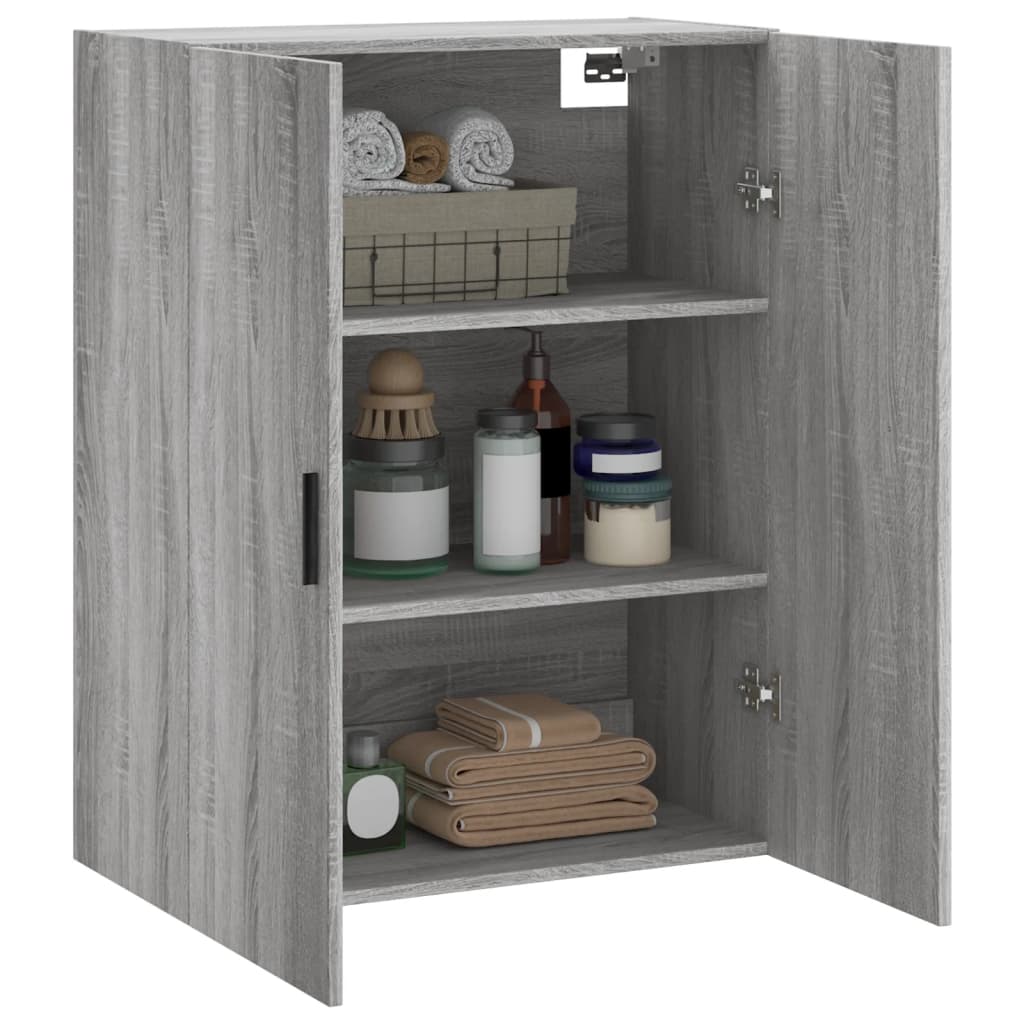 vidaXL Wall Mounted Cabinet Grey Sonoma 69,5x34x90 cm