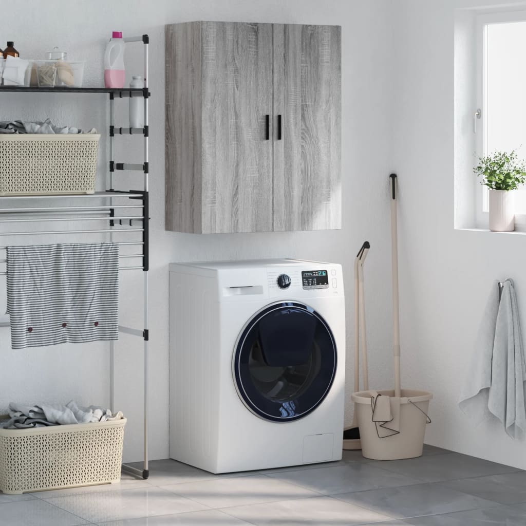 vidaXL Wall Mounted Cabinet Grey Sonoma 69,5x34x90 cm