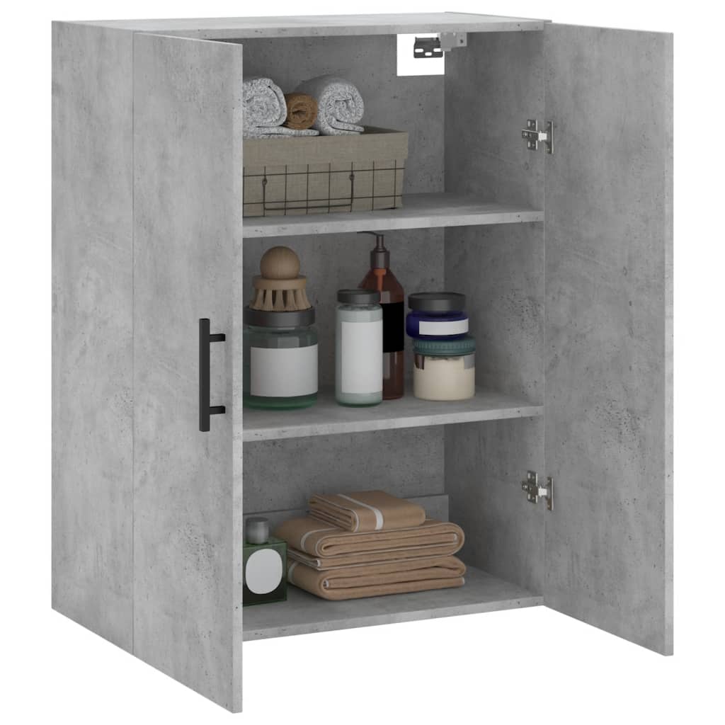 vidaXL Wall Mounted Cabinet Concrete Grey 69,5x34x90 cm