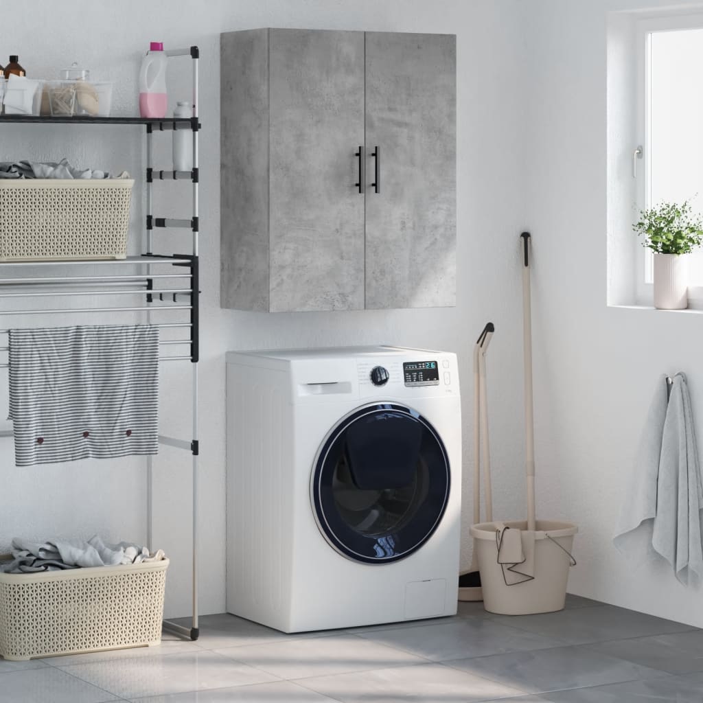 vidaXL Wall Mounted Cabinet Concrete Grey 69,5x34x90 cm