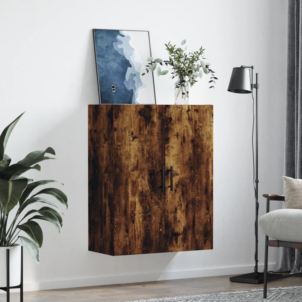 vidaXL Wall Mounted Cabinet Smoked Oak 69,5x34x90 cm