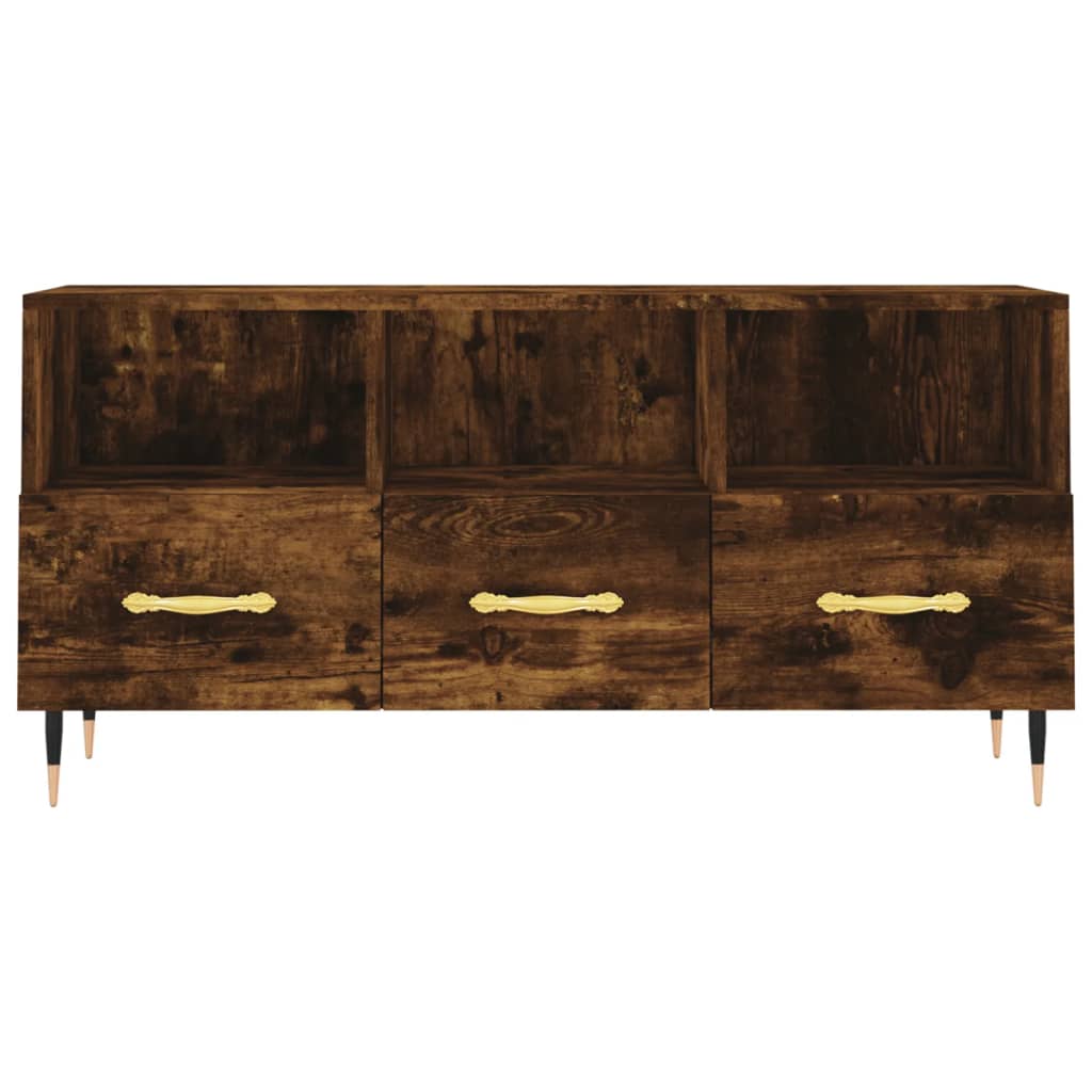 vidaXL TV Cabinet Smoked Oak 102x36x50 cm Engineered Wood