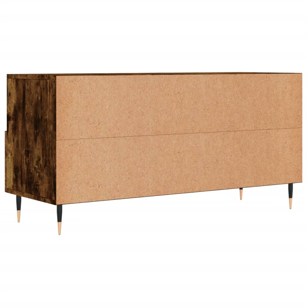 vidaXL TV Cabinet Smoked Oak 102x36x50 cm Engineered Wood