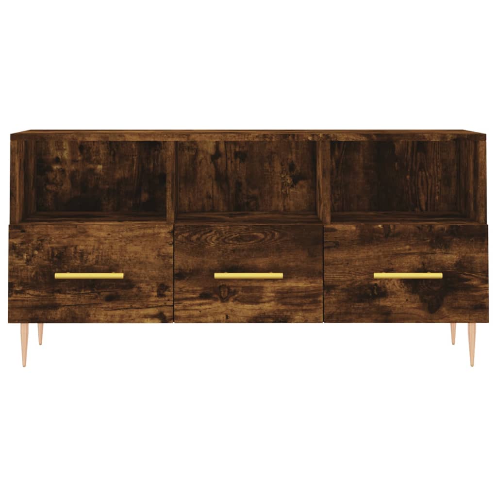 vidaXL TV Cabinet Smoked Oak 102x36x50 cm Engineered Wood