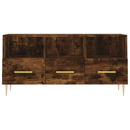 vidaXL TV Cabinet Smoked Oak 102x36x50 cm Engineered Wood