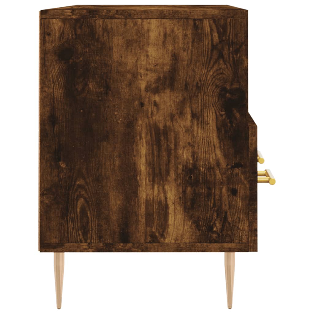 vidaXL TV Cabinet Smoked Oak 102x36x50 cm Engineered Wood