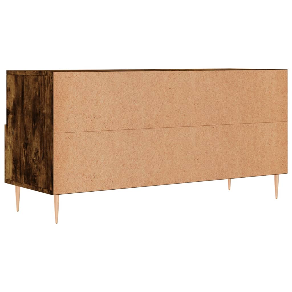 vidaXL TV Cabinet Smoked Oak 102x36x50 cm Engineered Wood