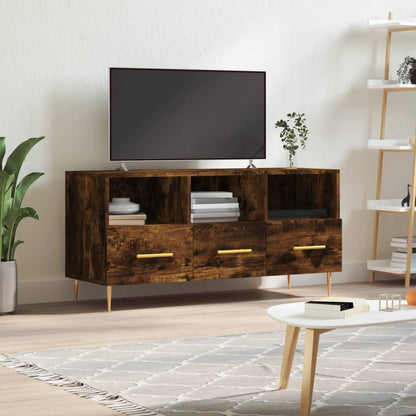 vidaXL TV Cabinet Smoked Oak 102x36x50 cm Engineered Wood
