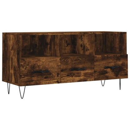 vidaXL TV Cabinet Smoked Oak 102x36x50 cm Engineered Wood