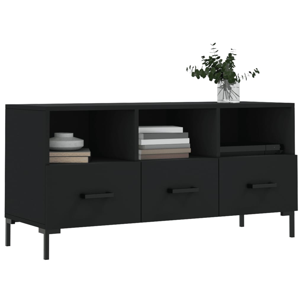 vidaXL TV Cabinet Black 102x36x50 cm Engineered Wood