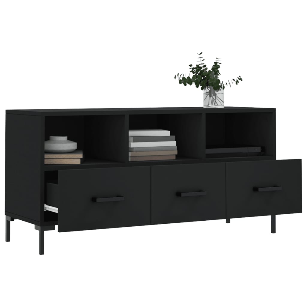 vidaXL TV Cabinet Black 102x36x50 cm Engineered Wood