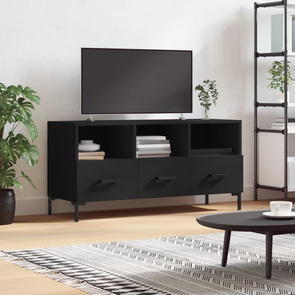 vidaXL TV Cabinet Black 102x36x50 cm Engineered Wood