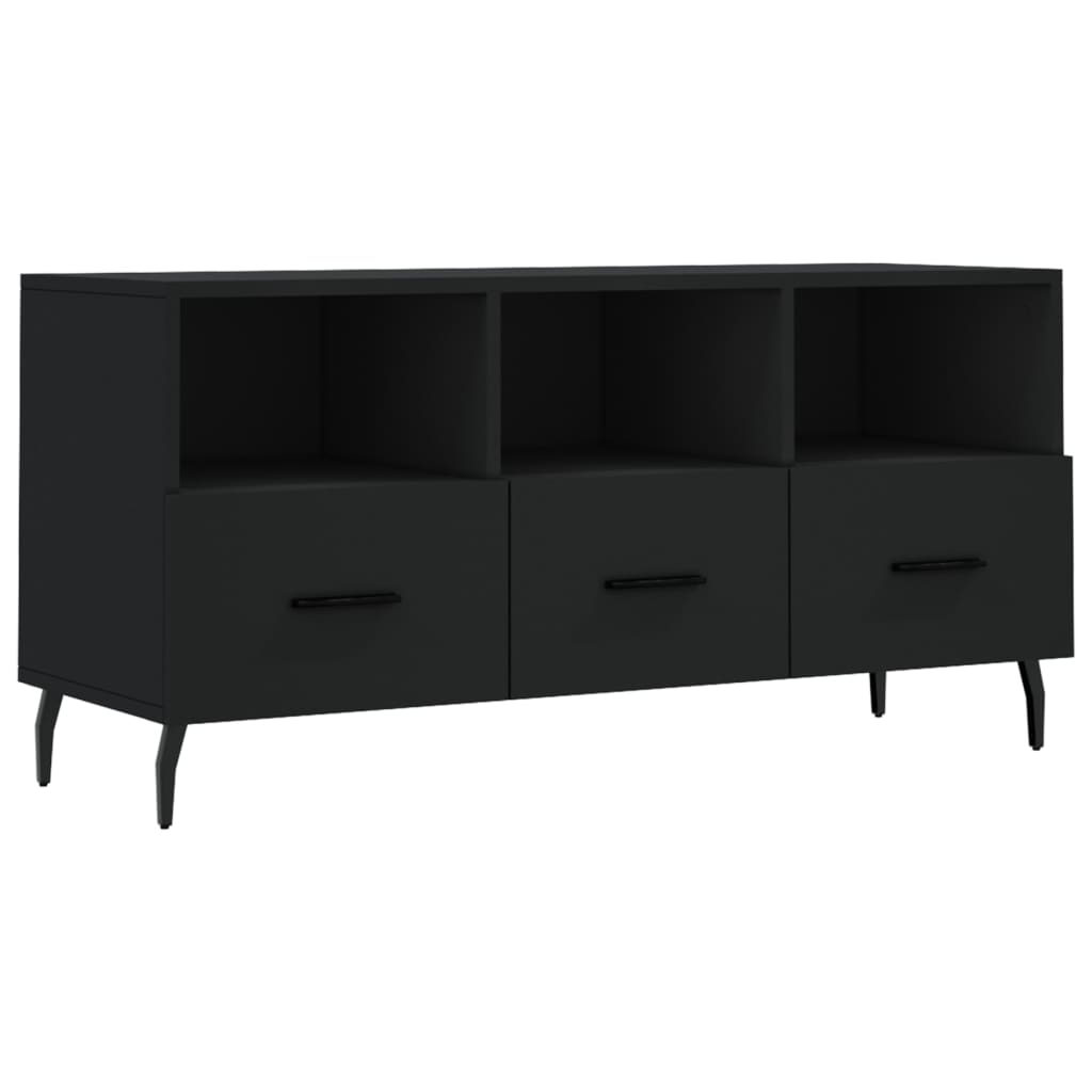 vidaXL TV Cabinet Black 102x36x50 cm Engineered Wood