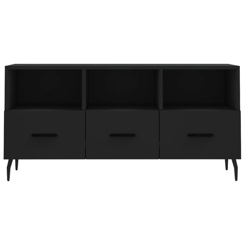 vidaXL TV Cabinet Black 102x36x50 cm Engineered Wood