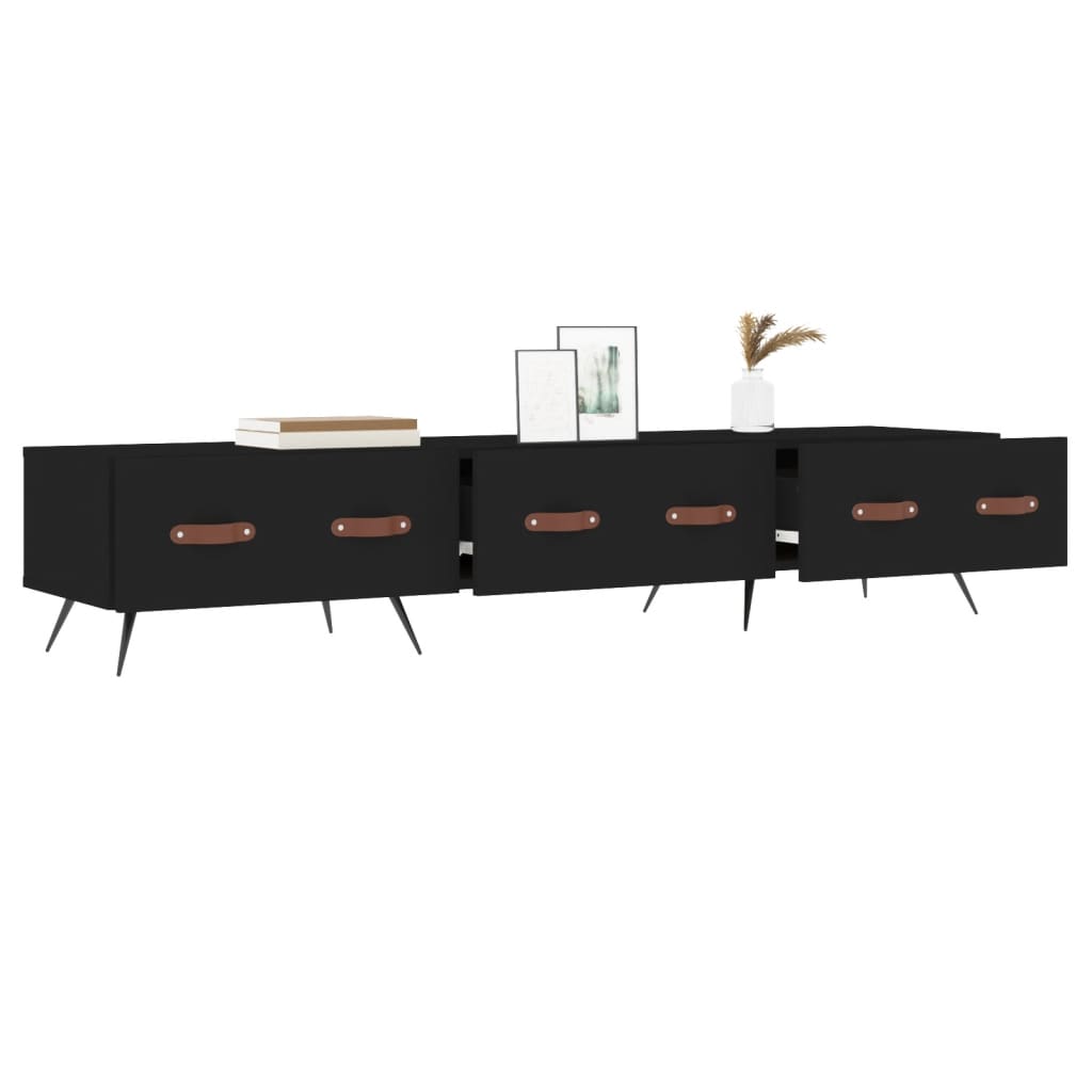 vidaXL TV Cabinet Black 150x36x30 cm Engineered Wood