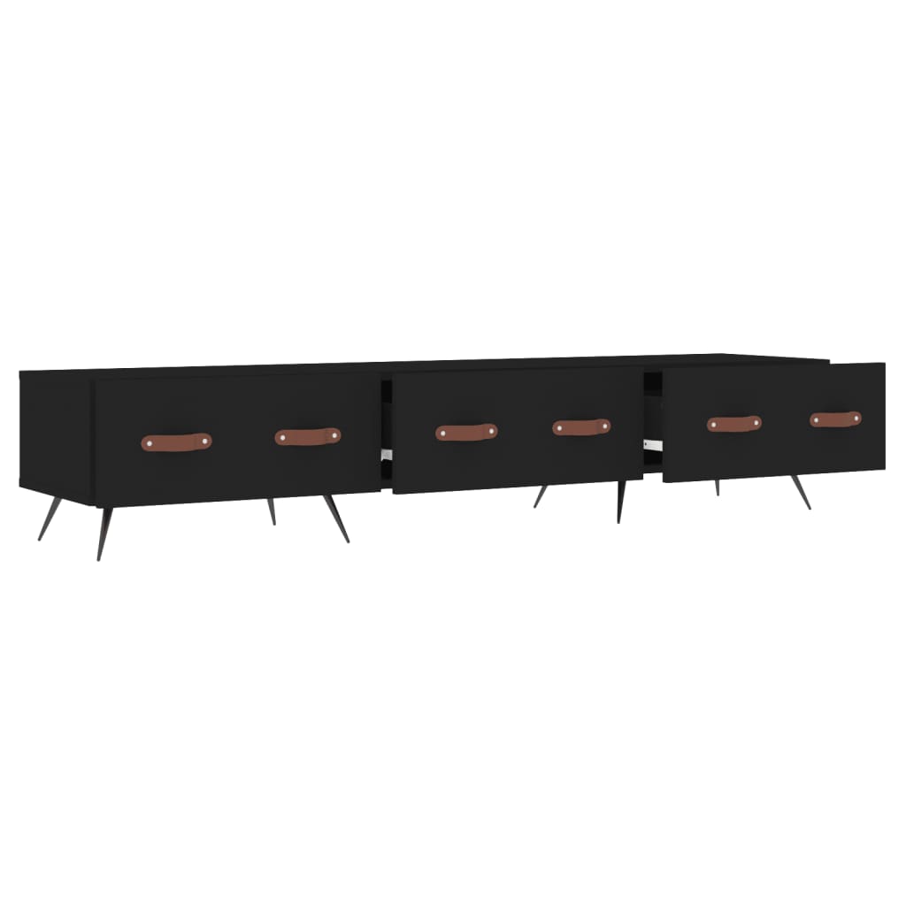 vidaXL TV Cabinet Black 150x36x30 cm Engineered Wood