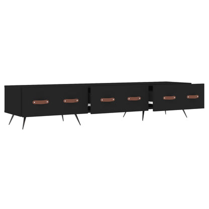 vidaXL TV Cabinet Black 150x36x30 cm Engineered Wood