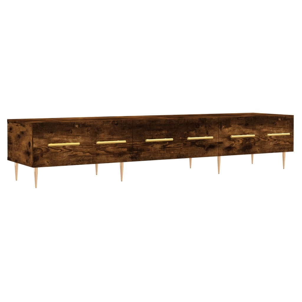 vidaXL TV Cabinet Smoked Oak 150x36x30 cm Engineered Wood