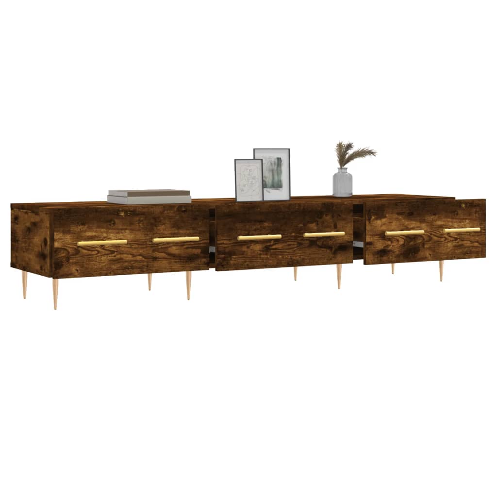 vidaXL TV Cabinet Smoked Oak 150x36x30 cm Engineered Wood