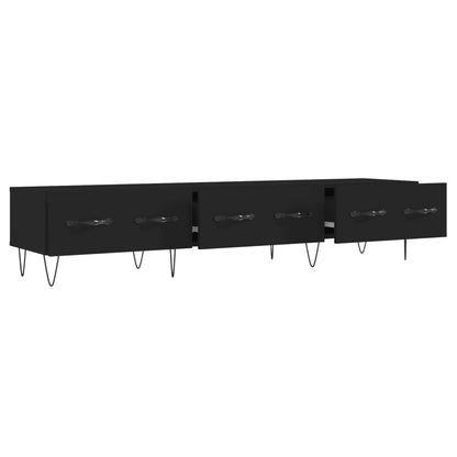 vidaXL TV Cabinet Black 150x36x30 cm Engineered Wood