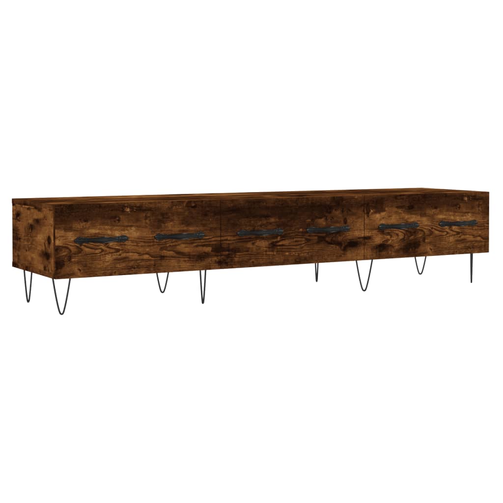 vidaXL TV Cabinet Smoked Oak 150x36x30 cm Engineered Wood