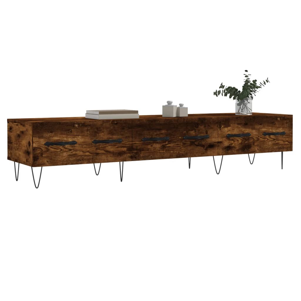 vidaXL TV Cabinet Smoked Oak 150x36x30 cm Engineered Wood