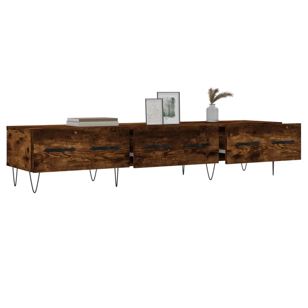 vidaXL TV Cabinet Smoked Oak 150x36x30 cm Engineered Wood