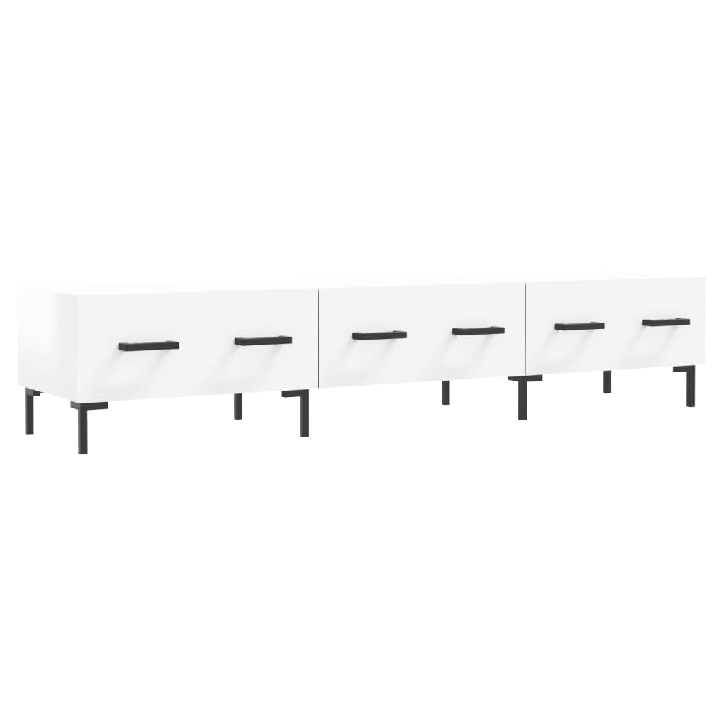 vidaXL TV Cabinet High Gloss White 150x36x30 cm Engineered Wood