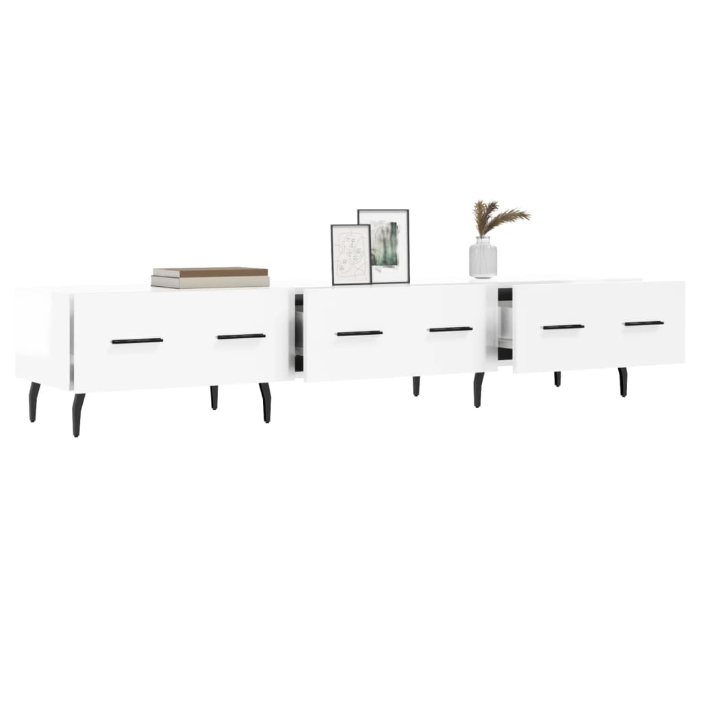 vidaXL TV Cabinet High Gloss White 150x36x30 cm Engineered Wood