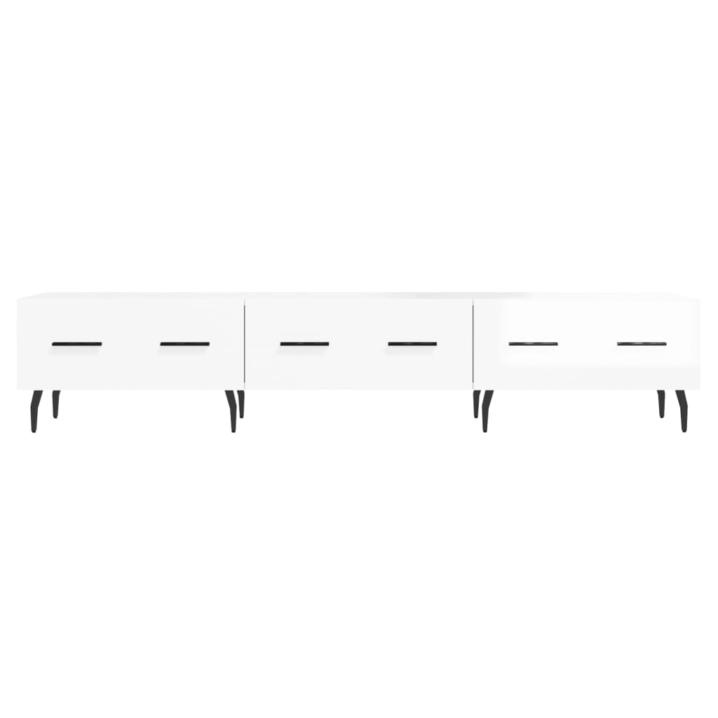 vidaXL TV Cabinet High Gloss White 150x36x30 cm Engineered Wood