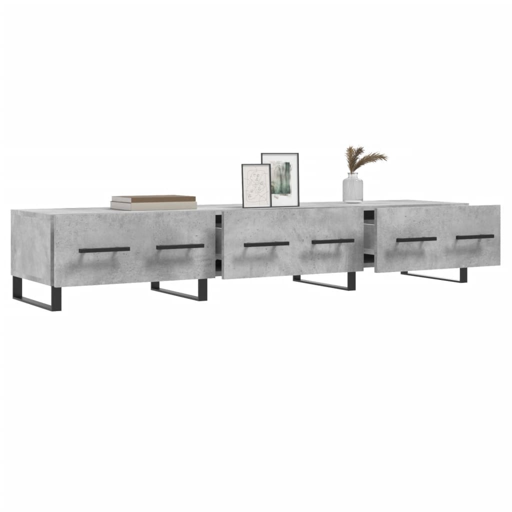vidaXL TV Cabinet Concrete Grey 150x36x30 cm Engineered Wood