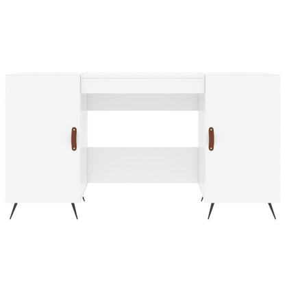 vidaXL Desk High Gloss White 140x50x75 cm Engineered Wood