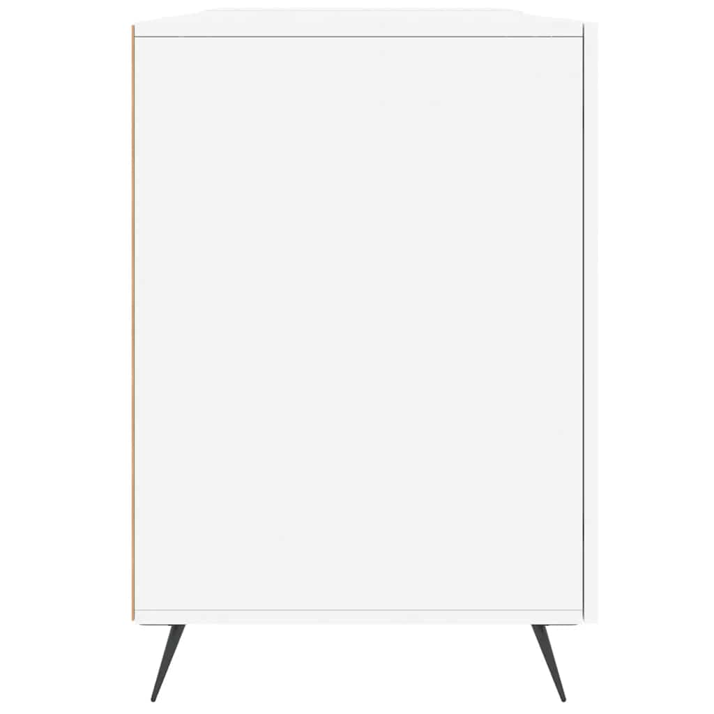 vidaXL Desk High Gloss White 140x50x75 cm Engineered Wood