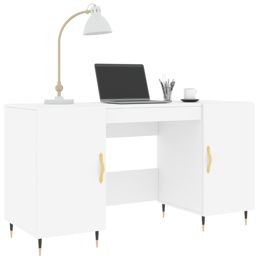 vidaXL Desk White 140x50x75 cm Engineered Wood