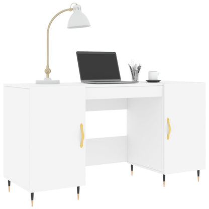 vidaXL Desk White 140x50x75 cm Engineered Wood