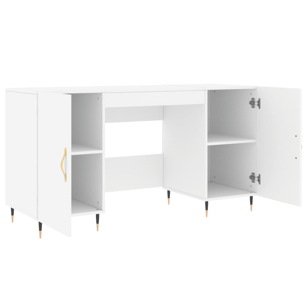 vidaXL Desk White 140x50x75 cm Engineered Wood