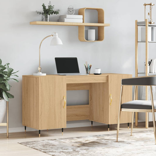 vidaXL Desk Sonoma Oak 140x50x75 cm Engineered Wood