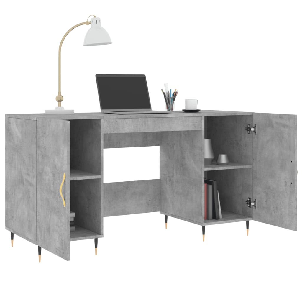 vidaXL Desk Concrete Grey 140x50x75 cm Engineered Wood
