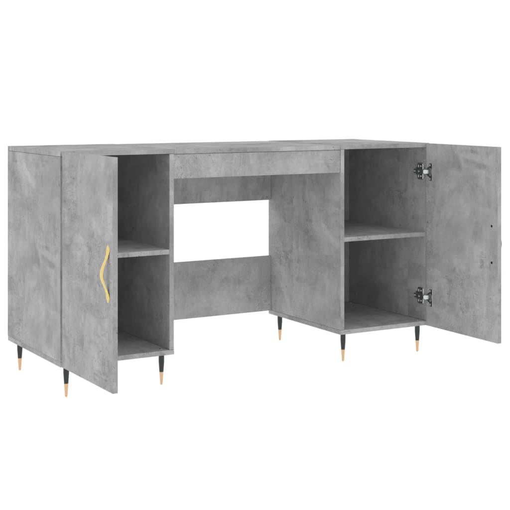 vidaXL Desk Concrete Grey 140x50x75 cm Engineered Wood