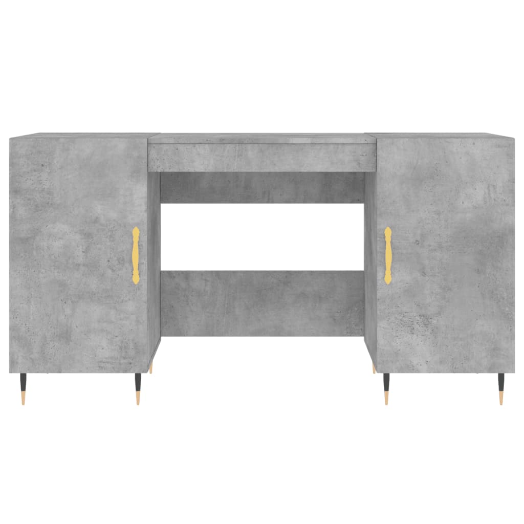 vidaXL Desk Concrete Grey 140x50x75 cm Engineered Wood