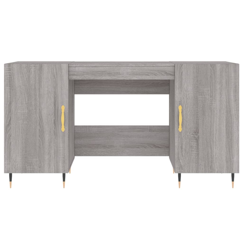 vidaXL Desk Grey Sonoma 140x50x75 cm Engineered Wood