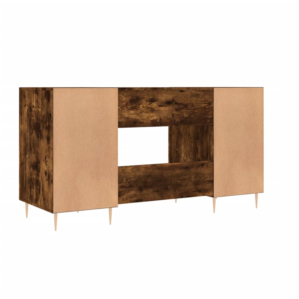 vidaXL Desk Smoked Oak 140x50x75 cm Engineered Wood