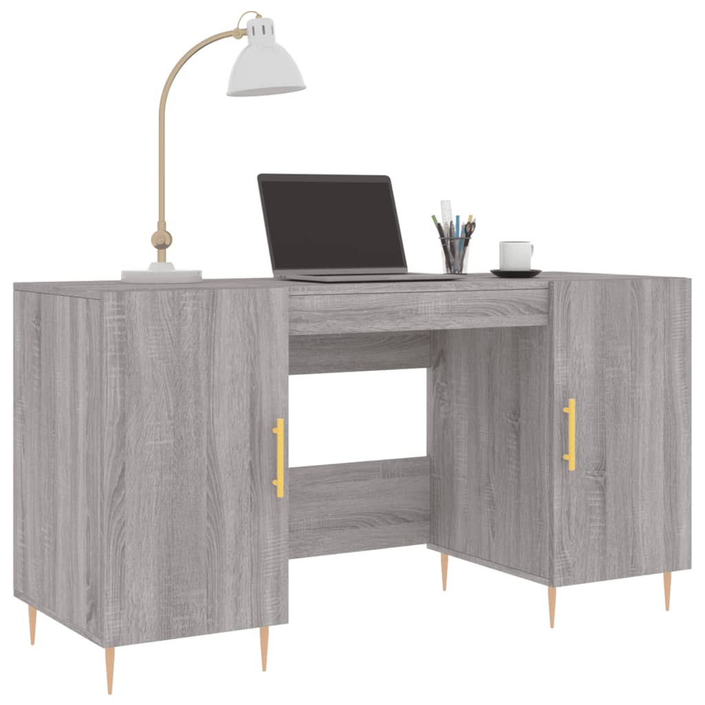 vidaXL Desk Grey Sonoma 140x50x75 cm Engineered Wood