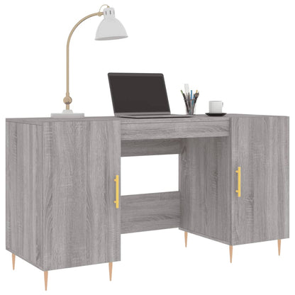 vidaXL Desk Grey Sonoma 140x50x75 cm Engineered Wood