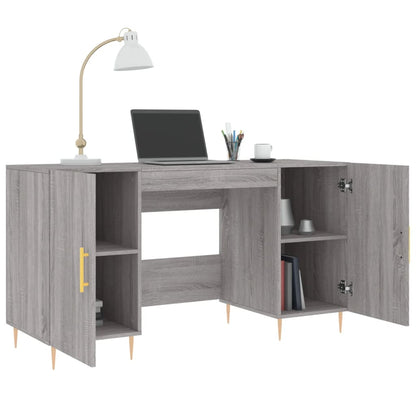 vidaXL Desk Grey Sonoma 140x50x75 cm Engineered Wood