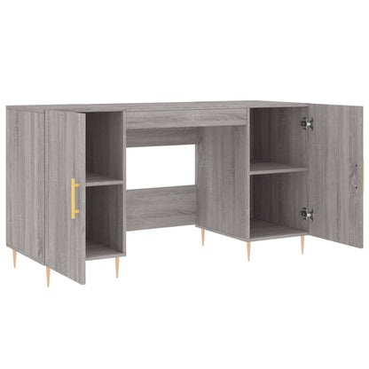 vidaXL Desk Grey Sonoma 140x50x75 cm Engineered Wood