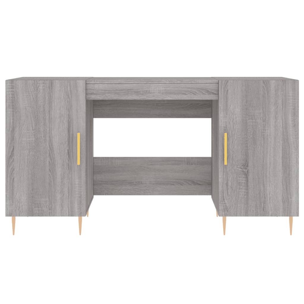 vidaXL Desk Grey Sonoma 140x50x75 cm Engineered Wood