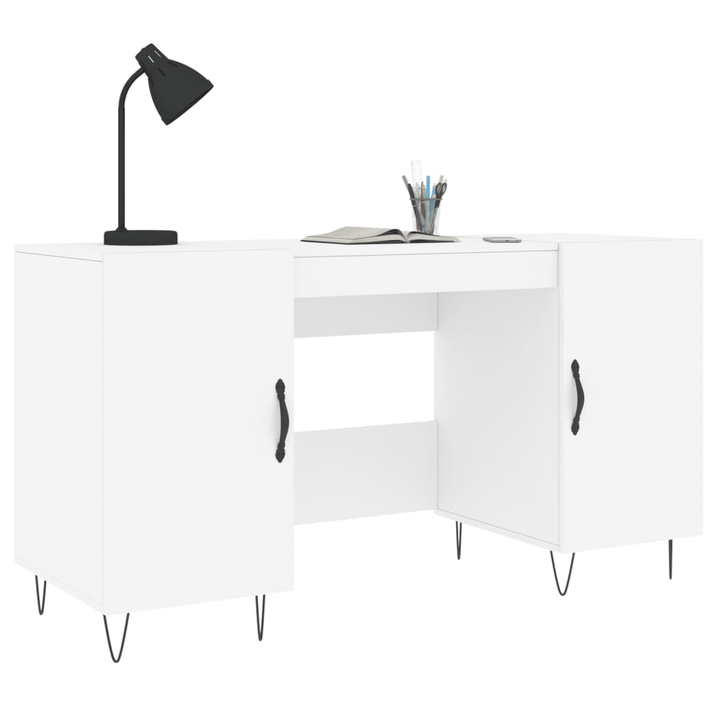 vidaXL Desk White 140x50x75 cm Engineered Wood