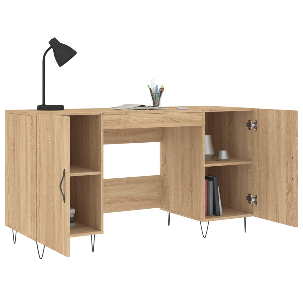 vidaXL Desk Sonoma Oak 140x50x75 cm Engineered Wood